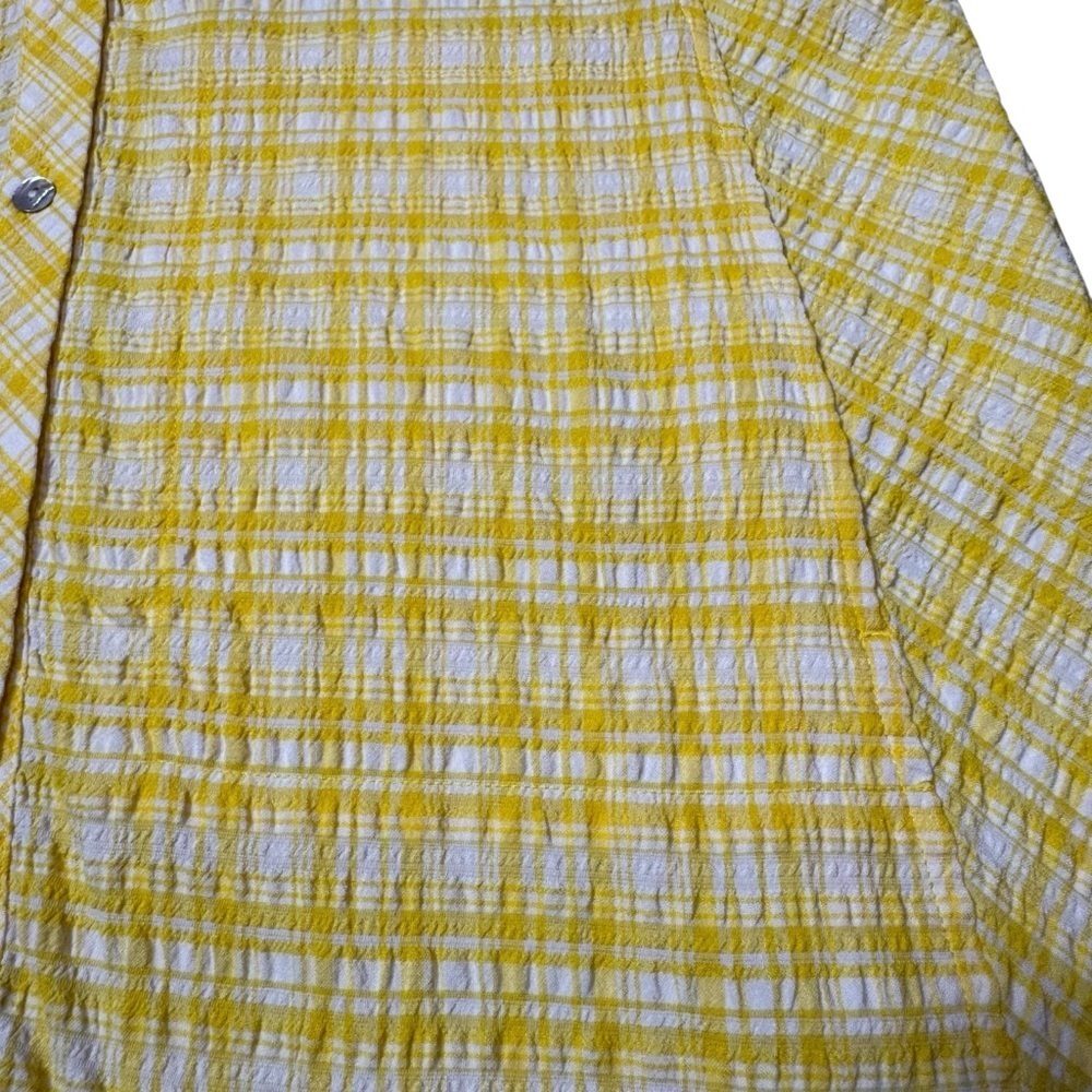 New Susan Graver Yarn Dyed Button Front Yellow Plaid Shirt A479195 Size S - Picture 10 of 12